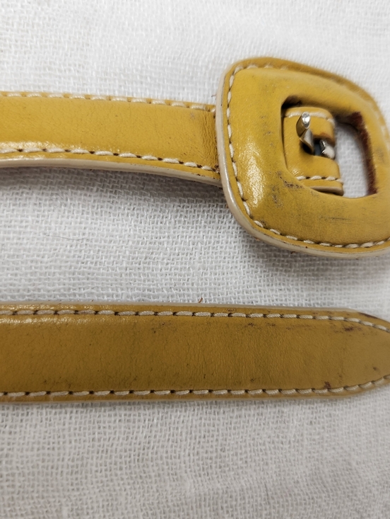 Fossil Womens Medium Mustard Yellow Skinny Belt Leather - Picture 9 of 9
